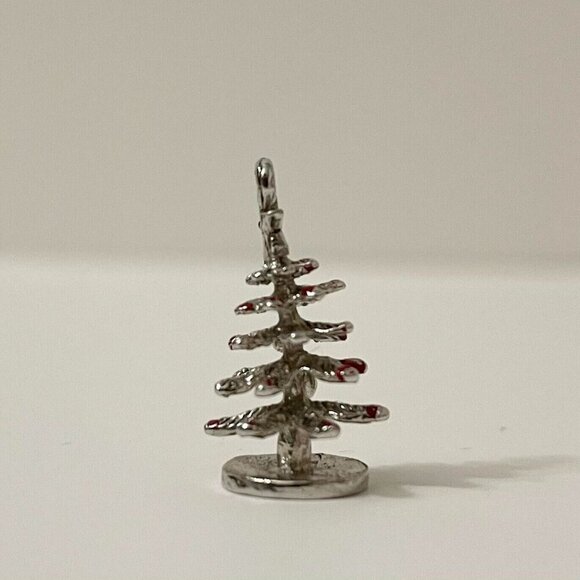 Vintage Sterling Christmas Tree Charm No Loop - Picture 8 of 10